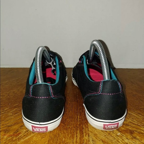 vans woman size 7.5 Black with pink&blue stitching - Picture 7 of 10